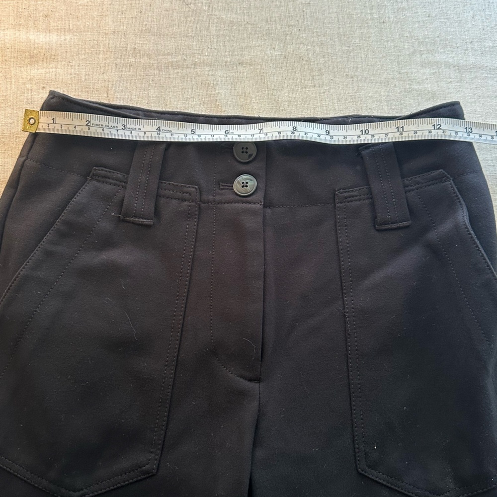 Anthropologie Maeve Black Stretch Trouser Pants Women Size 0 Wide leg CBK chic - Picture 7 of 10